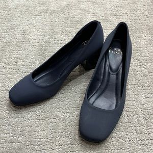 Navy Donald Pliner block heels